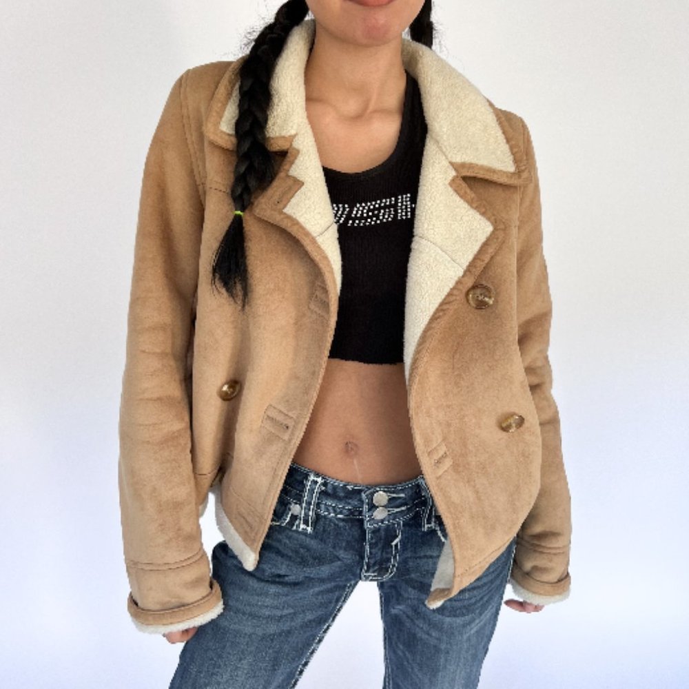 Vintage Sherpa lined coat (M)